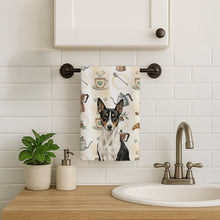 Load image into Gallery viewer, Black and White Basenji Coffee Bar Kitchen Towel