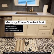 Load image into Gallery viewer, Black and White Basenji Coffee Bar Memory Foam Kitchen Mat