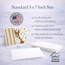 Load image into Gallery viewer, Brindle and White Basenji Coffee Bar Greeting Cards Pack of 8