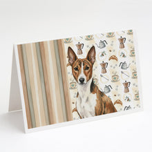 Load image into Gallery viewer, Brindle and White Basenji Coffee Bar Greeting Cards Pack of 8
