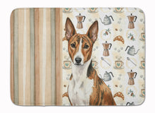 Load image into Gallery viewer, Brindle and White Basenji Coffee Bar Memory Foam Kitchen Mat