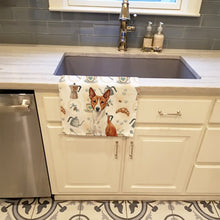 Load image into Gallery viewer, Red and White Basenji Coffee Bar Kitchen Towel
