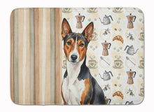 Load image into Gallery viewer, Tricolor and White Basenji Coffee Bar Memory Foam Kitchen Mat