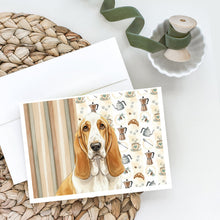 Load image into Gallery viewer, Lemon and White Basset Hound Coffee Bar Greeting Cards Pack of 8