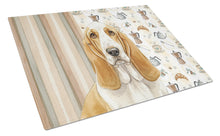 Load image into Gallery viewer, Lemon and White Basset Hound Coffee Bar Glass Cutting Board