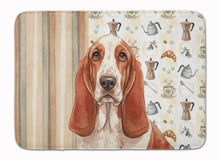 Load image into Gallery viewer, Red and White Basset Hound Coffee Bar Memory Foam Kitchen Mat