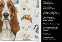 Load image into Gallery viewer, Tricolor and White Basset Hound Coffee Bar Kitchen Towel