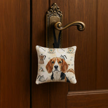 Load image into Gallery viewer, Beagle Coffee Bar Hanging Square Fabric Ornament 3.5 × 3.5