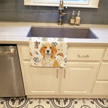 Load image into Gallery viewer, Lemon and White Beagle Coffee Bar Kitchen Towel