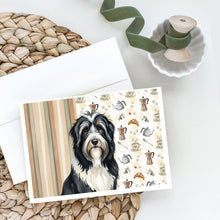 Load image into Gallery viewer, Black Bearded Collie Coffee Bar Greeting Cards Pack of 8