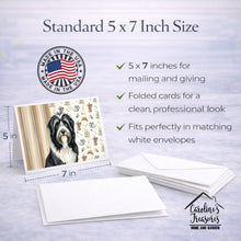 Load image into Gallery viewer, Black Bearded Collie Coffee Bar Greeting Cards Pack of 8