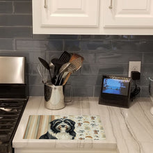 Load image into Gallery viewer, Black Bearded Collie Coffee Bar Glass Cutting Board