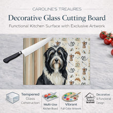 Load image into Gallery viewer, Black Bearded Collie Coffee Bar Glass Cutting Board