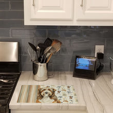 Load image into Gallery viewer, Brown Bearded Collie Coffee Bar Glass Cutting Board