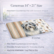 Load image into Gallery viewer, Bearded Collie Coffee Bar Dish Drying Mat
