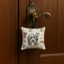 Load image into Gallery viewer, Bearded Collie Coffee Bar Hanging Square Fabric Ornament 3.5 × 3.5