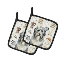 Load image into Gallery viewer, Bearded Collie Coffee Bar Pair of Pot Holders