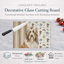 Load image into Gallery viewer, Fawn Bearded Collie Coffee Bar Glass Cutting Board
