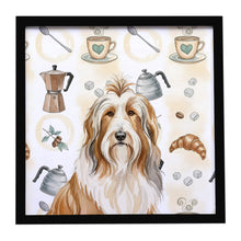 Load image into Gallery viewer, Fawn Bearded Collie Coffee Bar Framed Metal Print