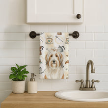 Load image into Gallery viewer, White and Tan Bearded Collie Coffee Bar Kitchen Towel