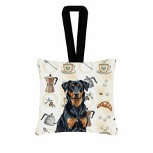Load image into Gallery viewer, Beauceron Coffee Bar Hanging Square Fabric Ornament 3.5 × 3.5