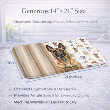 Load image into Gallery viewer, Belgian Malinois Coffee Bar Dish Drying Mat