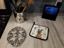Load image into Gallery viewer, Mahogany Belgian Malinois Coffee Bar Pair of Pot Holders