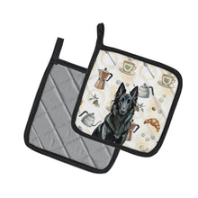 Load image into Gallery viewer, Belgian Sheepdog Groenendael Coffee Bar Pair of Pot Holders
