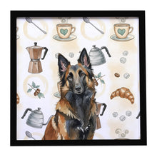 Load image into Gallery viewer, Belgian Tervuren Coffee Bar Framed Metal Print