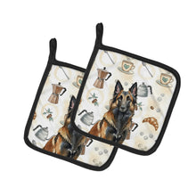Load image into Gallery viewer, Belgian Tervuren Coffee Bar Pair of Pot Holders