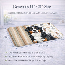 Load image into Gallery viewer, Bernese Mountain Dog Coffee Bar Dish Drying Mat