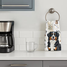 Load image into Gallery viewer, Bernese Mountain Dog Coffee Bar Kitchen Towel