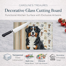 Load image into Gallery viewer, Bernese Mountain Dog Coffee Bar Glass Cutting Board