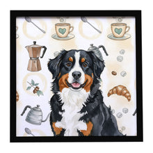 Load image into Gallery viewer, Bernese Mountain Dog Coffee Bar Framed Metal Print