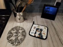 Load image into Gallery viewer, Bernese Mountain Dog Coffee Bar Pair of Pot Holders