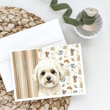 Load image into Gallery viewer, White and Cream Bichon Frise Coffee Bar Greeting Cards Pack of 8