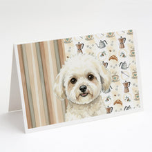 Load image into Gallery viewer, White and Cream Bichon Frise Coffee Bar Greeting Cards Pack of 8