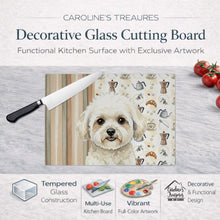 Load image into Gallery viewer, White and Cream Bichon Frise Coffee Bar Glass Cutting Board