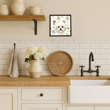 Load image into Gallery viewer, White and Cream Bichon Frise Coffee Bar Framed Metal Print