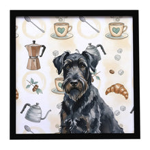 Load image into Gallery viewer, Black Russian Terrier Coffee Bar Framed Metal Print