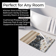 Load image into Gallery viewer, Black Russian Terrier Coffee Bar Memory Foam Kitchen Mat