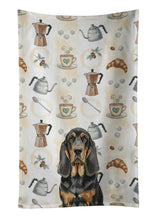 Load image into Gallery viewer, Black and Tan Bloodhound Coffee Bar Kitchen Towel