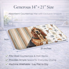 Load image into Gallery viewer, Liver and Tan Bloodhound Coffee Bar Dish Drying Mat