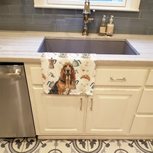Load image into Gallery viewer, Liver and Tan Bloodhound Coffee Bar Kitchen Towel