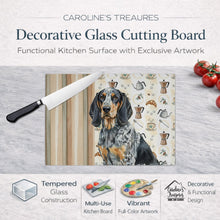 Load image into Gallery viewer, Bluetick Coonhound Coffee Bar Glass Cutting Board