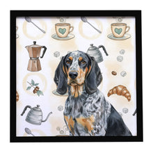 Load image into Gallery viewer, Bluetick Coonhound Coffee Bar Framed Metal Print