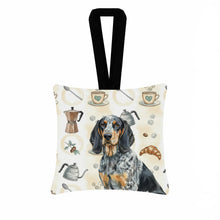 Load image into Gallery viewer, Bluetick Coonhound Coffee Bar Hanging Square Fabric Ornament 3.5 × 3.5
