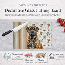 Load image into Gallery viewer, Brindle Boerboel Coffee Bar Glass Cutting Board