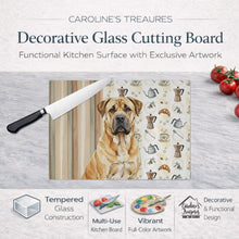 Load image into Gallery viewer, Fawn Boerboel Coffee Bar Glass Cutting Board