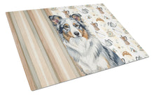 Load image into Gallery viewer, Blue Merle Border Collie Coffee Bar Glass Cutting Board